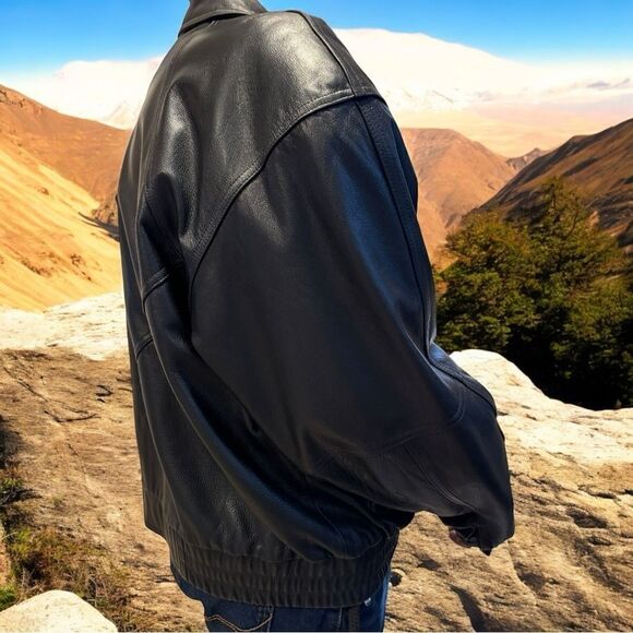 Reed Sportswear Men’s Leather Motorcycle Bomber Jacket Size 50 - Picture 3 of 13
